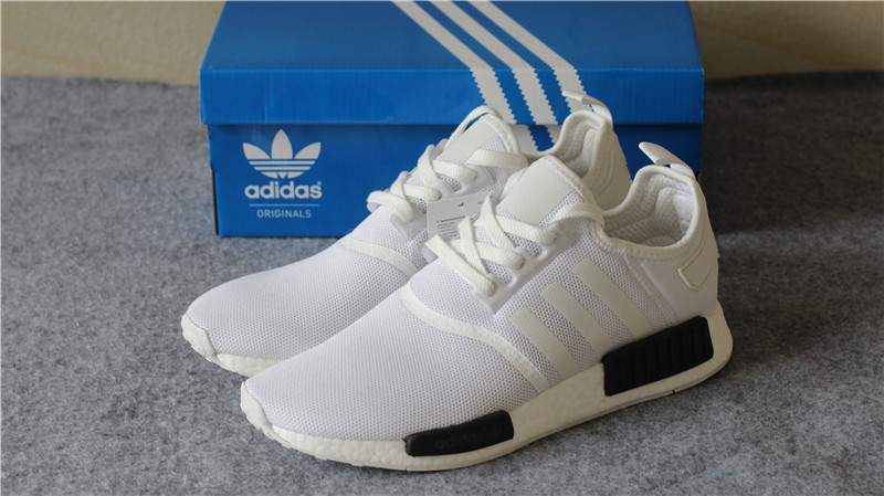 Real Boost Adidas NMD R1 Primeknit White Black